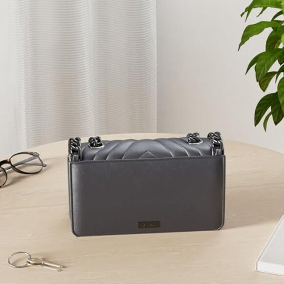 Medium Synthetic Crossbody Bag with 2 Compartments, Versatile Day to Night - Picture 4 of 8